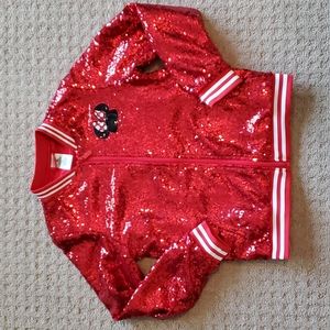 Red Sequin Disney Minnie Mouse Varsity Jacket
